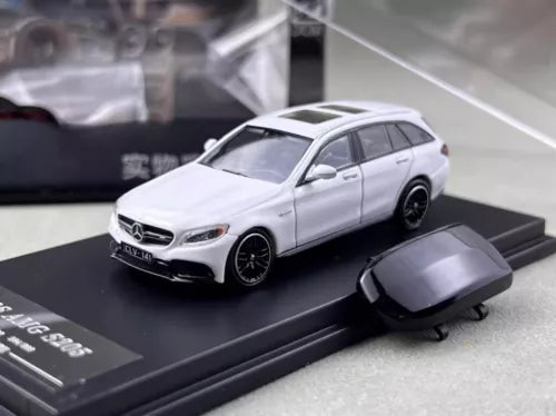 White AMG wagon diecast model car with black wheels and front grille details