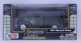 Motor Max #4044 1:43 Diecast Green Chevrolet 1941 Plymouth Pickup Parts