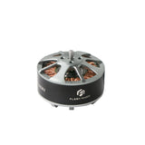 Outrunner brushless motor with silver mounting plate and black housing