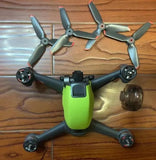 FPV drone replacement aircraft, green and dark gray with 4 propellers