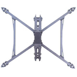 Carbon fiber UAV rack frame with four arms and central mounting plate, grey