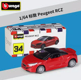 Bburago 1:64 Peugeot RCZ diecast metal model car in red, with box