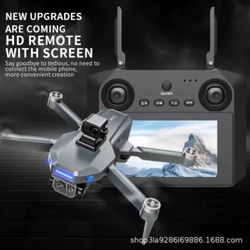 4.5-inch GPS drone remote controller with screen, two joysticks, and power controls