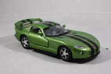 Dodge Viper GTSR Diecast Pull Back Car 1/36 Green w/ Black Stripes Kinsmart 2012 Toy