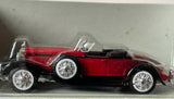 1930 Packard Speedster diecast car, red convertible with chrome wheels