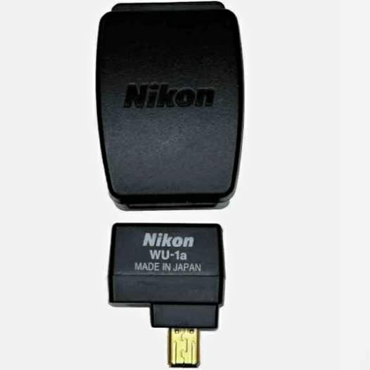 Nikon WU-1a wireless mobile adapter with gold connector, black body