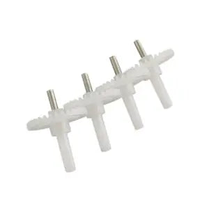 White plastic drone motor gear accessory, multi-peg gear bar