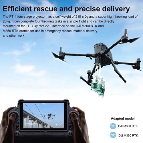 Drone payload airdrop module with remote controller and hanging canister