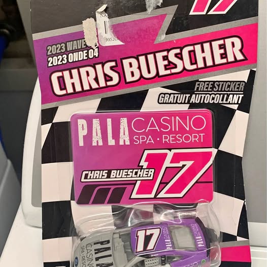 NASCAR diecast car in blister package, purple and white #17