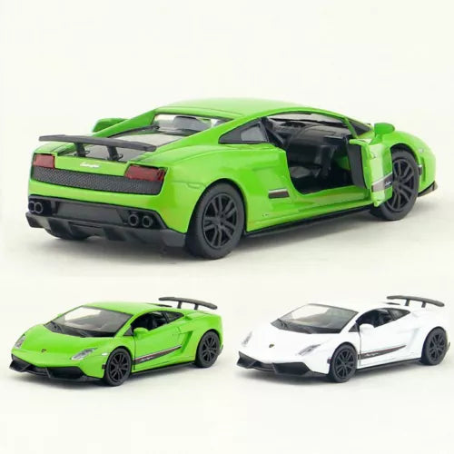 1:36 Lamborghini Gallardo diecast model car toy, green coupe with black details