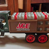 Diecast stake bed truck bank with red ACE Hardware containers, 8 in model
