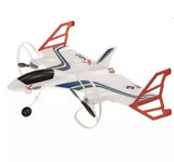 Remote control jet drone toy aircraft, white with red and blue wings and propellers