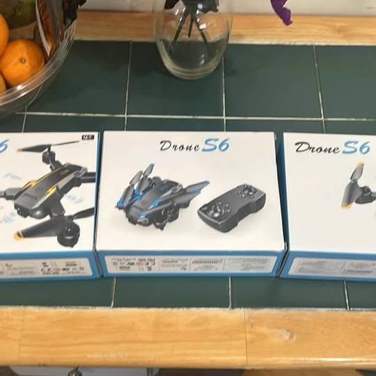 Drone S6 drone and remote control packaging boxes, blue-gray design