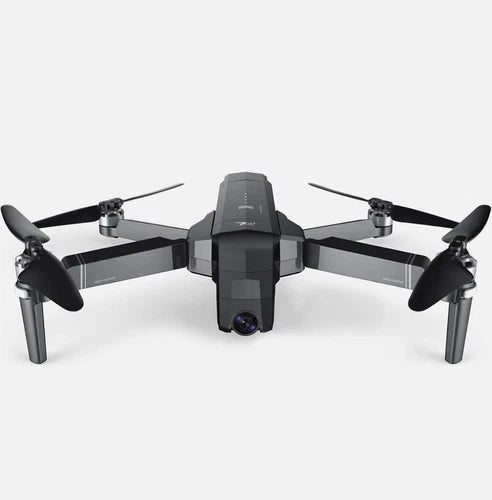 Folding GPS camera drone with front lens and four foldable propellers