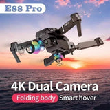 4K Dual RC Drone with HD Camera Wifi FPV Drones Foldable Quadcopter + 4 Battery Drone