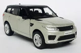 Silver SUV diecast car toy with black grille, headlights, and tinted windows