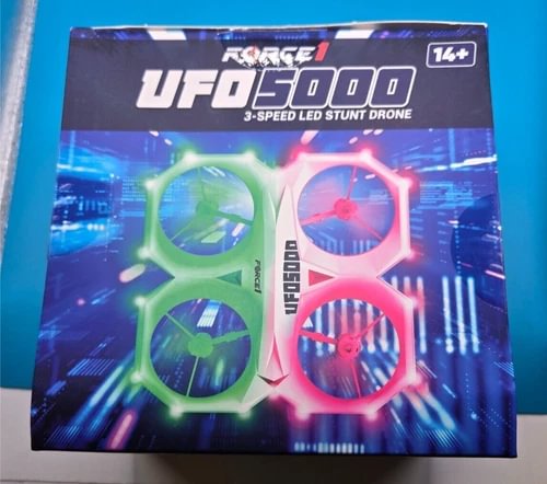 Mini RC stunt drone retail box, UFO5000 3-speed LED, Rage1, age 14+.