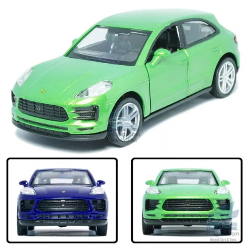 Green diecast SUV model car toy with front three-quarter view and side windows