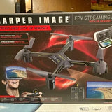 Sharper Image FPV streaming drone with VR headset, shown with remote and goggles