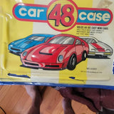 Red Hot Wheels diecast mini car with blue stripe, detailed wheels and spoiler
