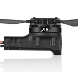 RC plane brushless motor, black housing with X6 SE marking and mounting screws