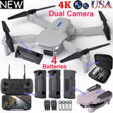4K HD Dual Camera RC Drone WIFI FPV Folding Wide Angle Selfie Quadcopter Battery Drone