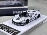 Aurora 1:64 White F8xx Tributo Mansory Sports Diecast Metal Car Gift Parts