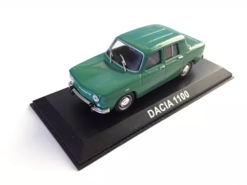 Dacia 1100 diecast model car in green, front three-quarter view