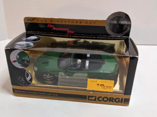 Green Jaguar XKR 2002 diecast car with Corgi packaging, front view