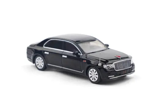 Die-cast luxury limousine model toy car, dark gray with chrome grille