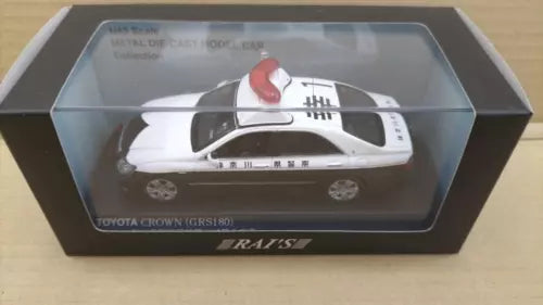 White Toyota Crown diecast car 1/43 in clear display case
