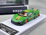 Aurora 1:64 Scale For Green F8xx Tributo Mansory Sports Car Model Diecast Metal Parts