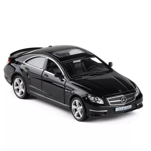 Black Mercedes-Benz CLS 63 AMG diecast model car, 1:36 scale