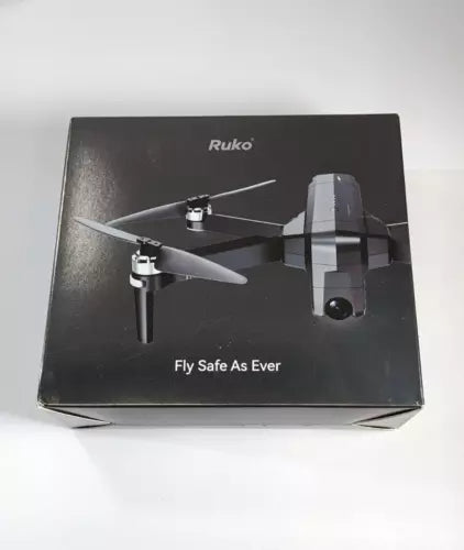 Ruko F11PRO drone box, showing folded quadcopter and carrying case