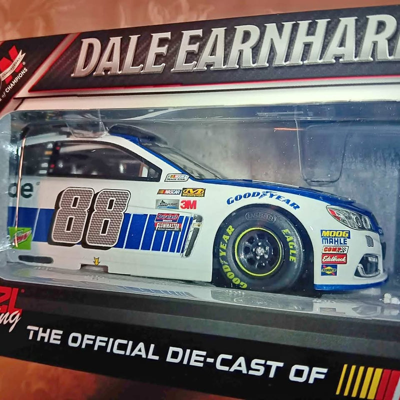 Dale Earnhardt Jr die-cast Phoenix racing car, blue and white with sponsor decals