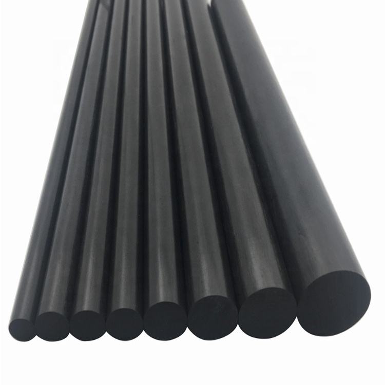 Solid carbon fiber rods, dark gray round ends
