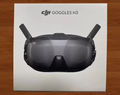 DJI Goggles N3 VR headset with front display and dual antennas, black