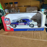 Diecast model car in box, white with blue Giants graphics, Limited Edition badge