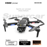 V888 Drone With 8K HD Dual Camera FPV WIFI Foldable Quadcopter +Battery TYGH Drone