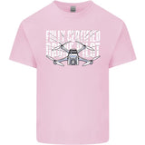 Men's light cotton T-shirt, light pink with drone controller graphic