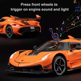 1:24 Scale Koenigsegg Jesko Super Vehicle Car Model Sound Light Diecast Gifts Parts