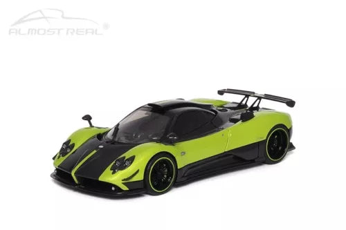 1/18 green and black diecast model car with front fender decals