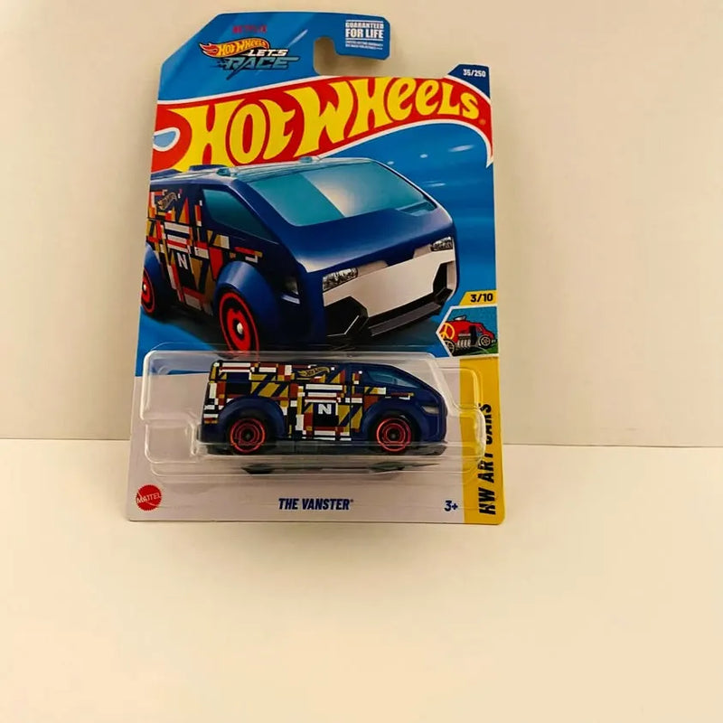 Hot Wheels diecast The Vanster car in dark blue blister package, rear wing style