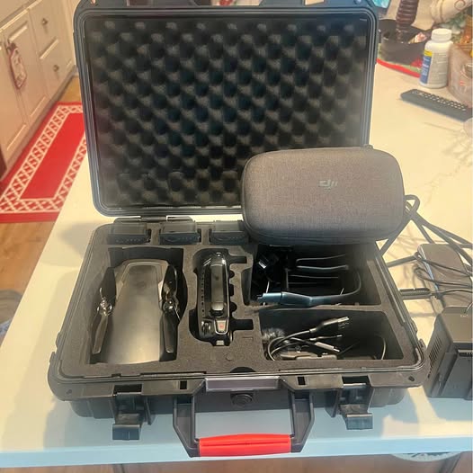 DJI Mavic Air TX drone in hard case with foam inserts and remote controller pouch