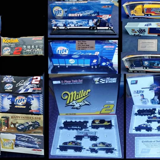 Blue boxed diecast car collection set with multiple miniature vehicles and pieces