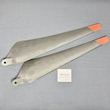 Drone propeller blades pair, cream with orange tips, CW rotation