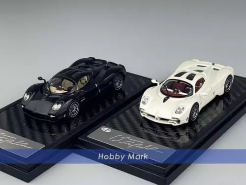 1:64 diecast super car set: black and white coupe models with wheels