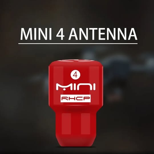 Red mini FPV antenna with Rfcp 4 marking