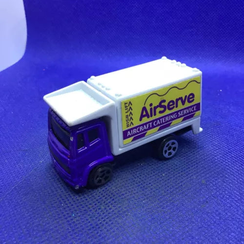 AirServe toy catering service truck with purple cab and white van