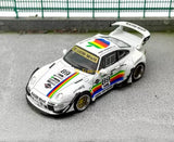 ZD SW 1:64 White 911 RWB 993 Apple #89 Racing Sports Model Diecast Metal Car BN Toy